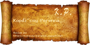 Kopácsy Perenna névjegykártya